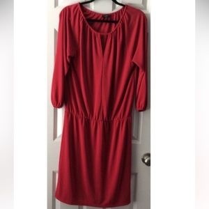 Magenta keyhole midi dress